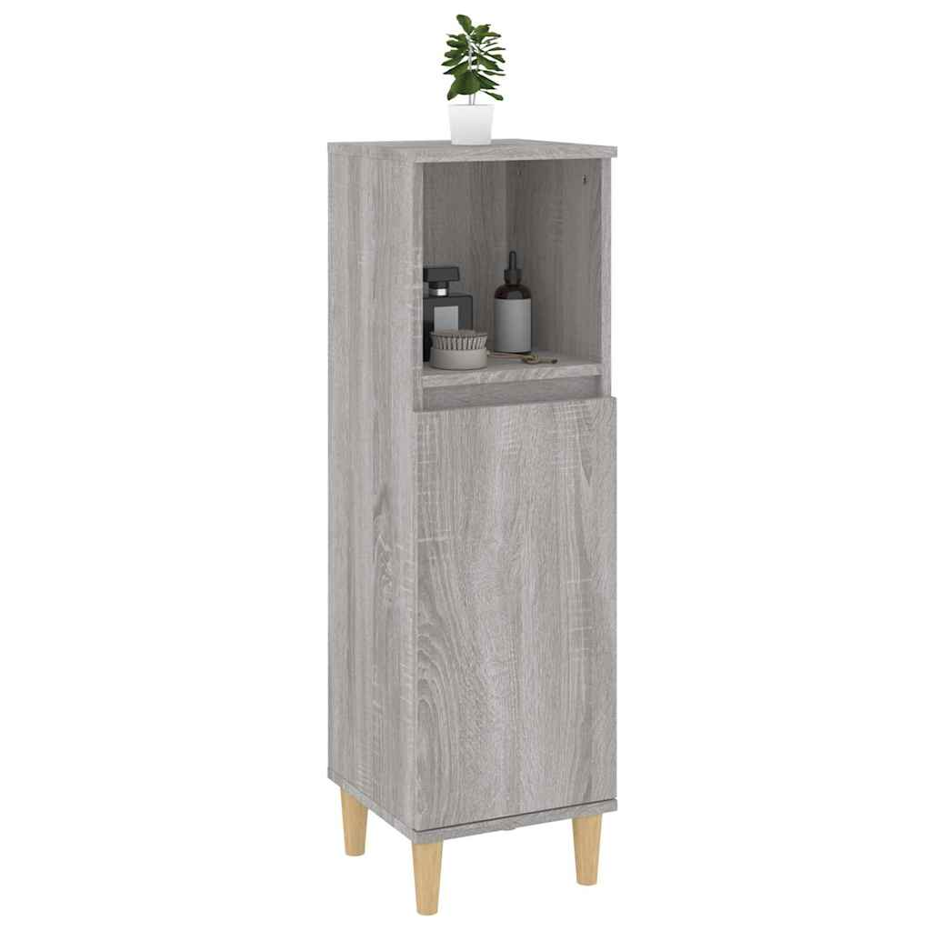 Kupaonski ormarić sivi hrast 30x30x100 cm konstruirano drvo Siva