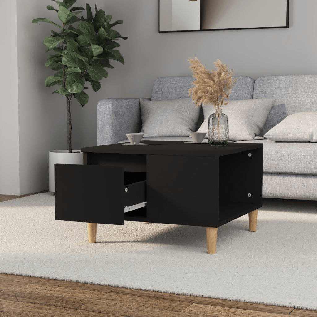 Stolić za kavu crni 55 x 55 x 36,5 cm od konstruiranog drva