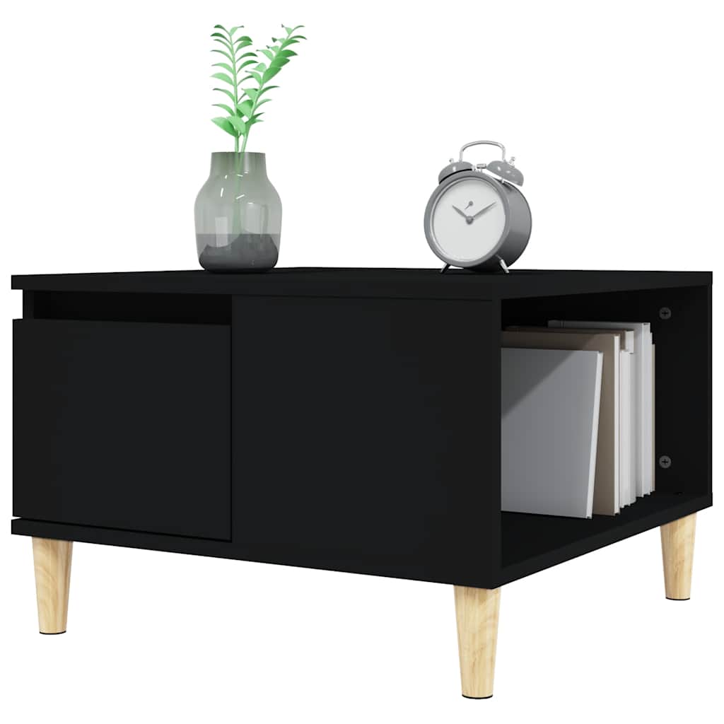 Stolić za kavu crni 55 x 55 x 36,5 cm od konstruiranog drva