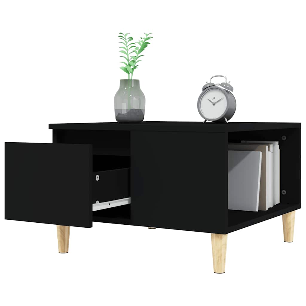 Stolić za kavu crni 55 x 55 x 36,5 cm od konstruiranog drva