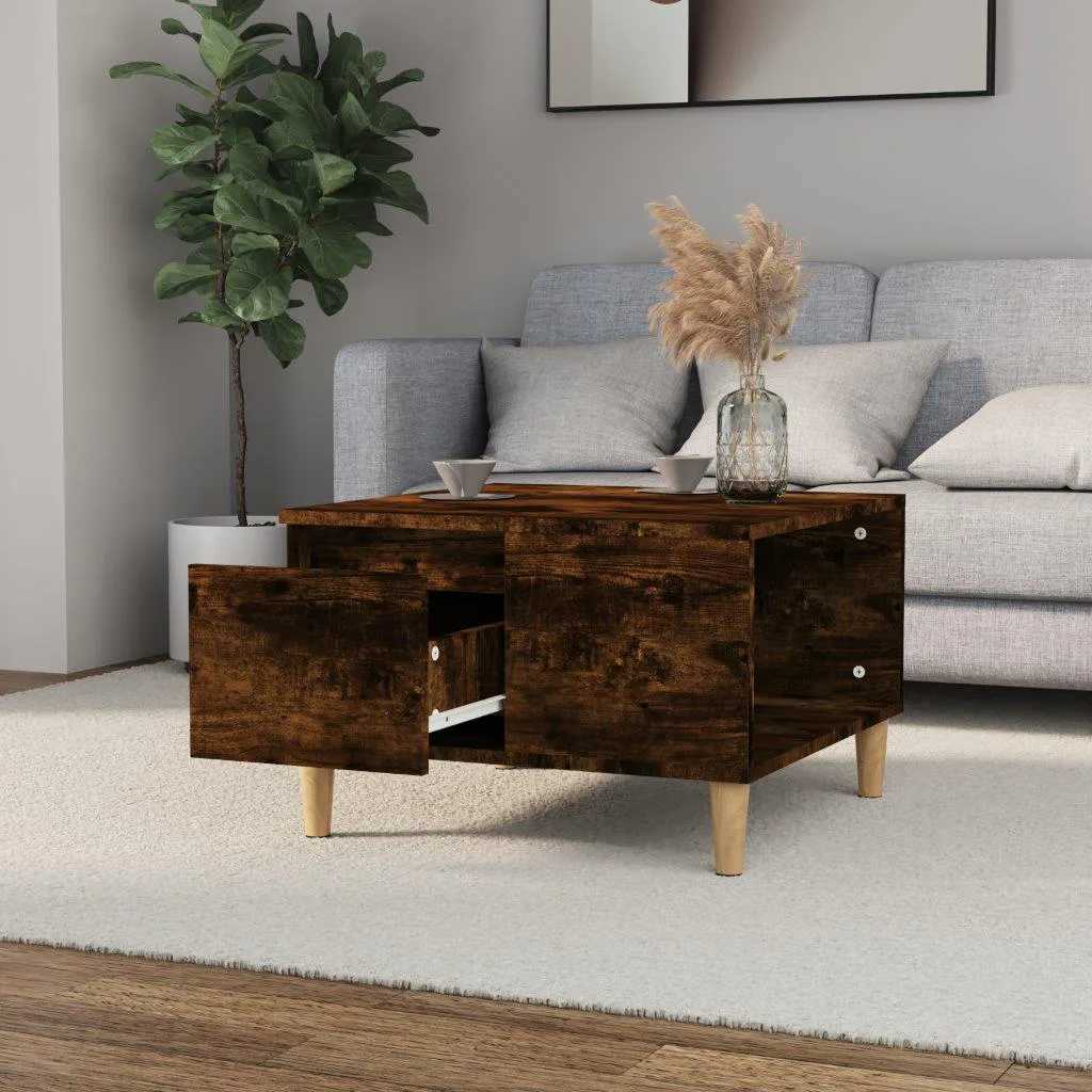 Stolić za kavu boja hrasta 55 x 55 x 36,5 cm konstruirano drvo