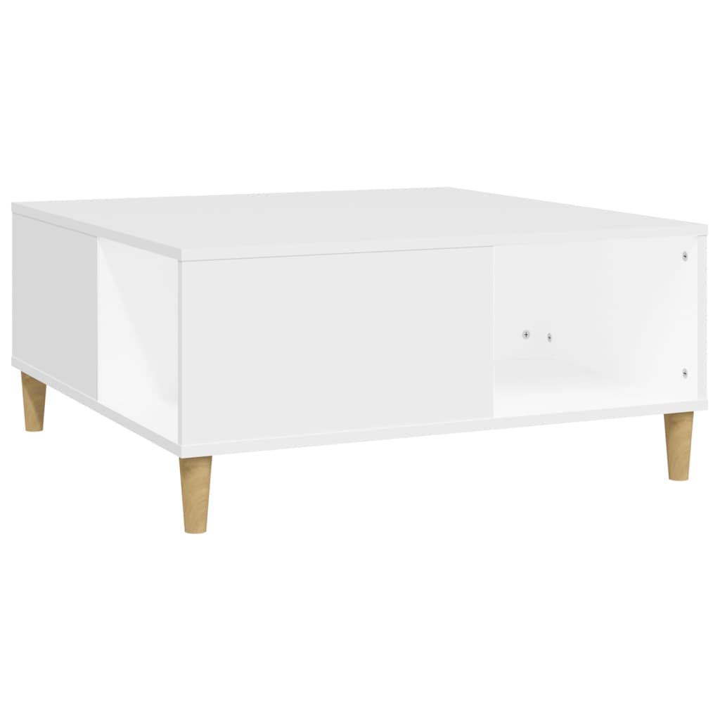 Stolić za kavu bijeli 80 x 80 x 36,5 cm od konstruiranog drva
