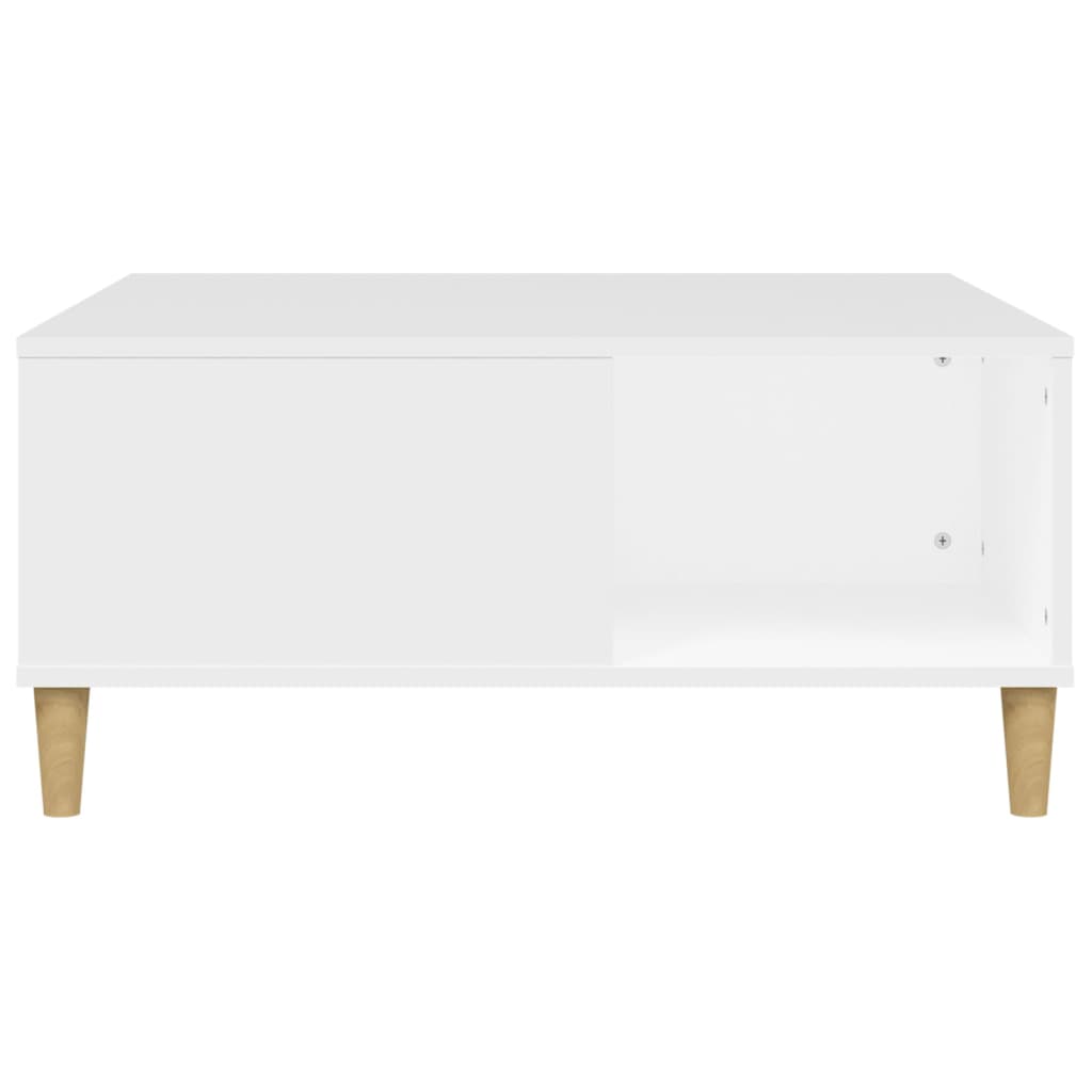 Stolić za kavu bijeli 80 x 80 x 36,5 cm od konstruiranog drva