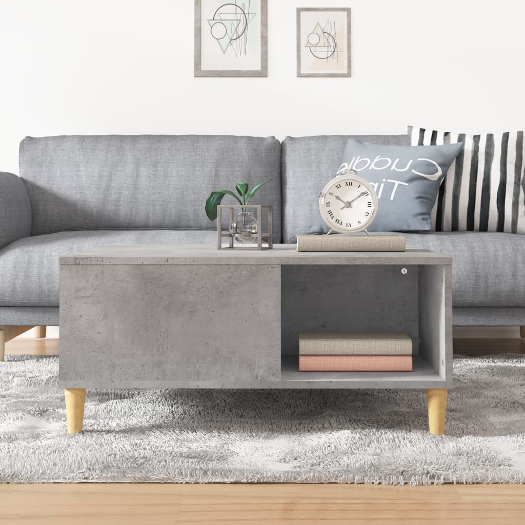 Stolić za kavu boja betona 80 x 80 x 36,5 cm konstruirano drvo