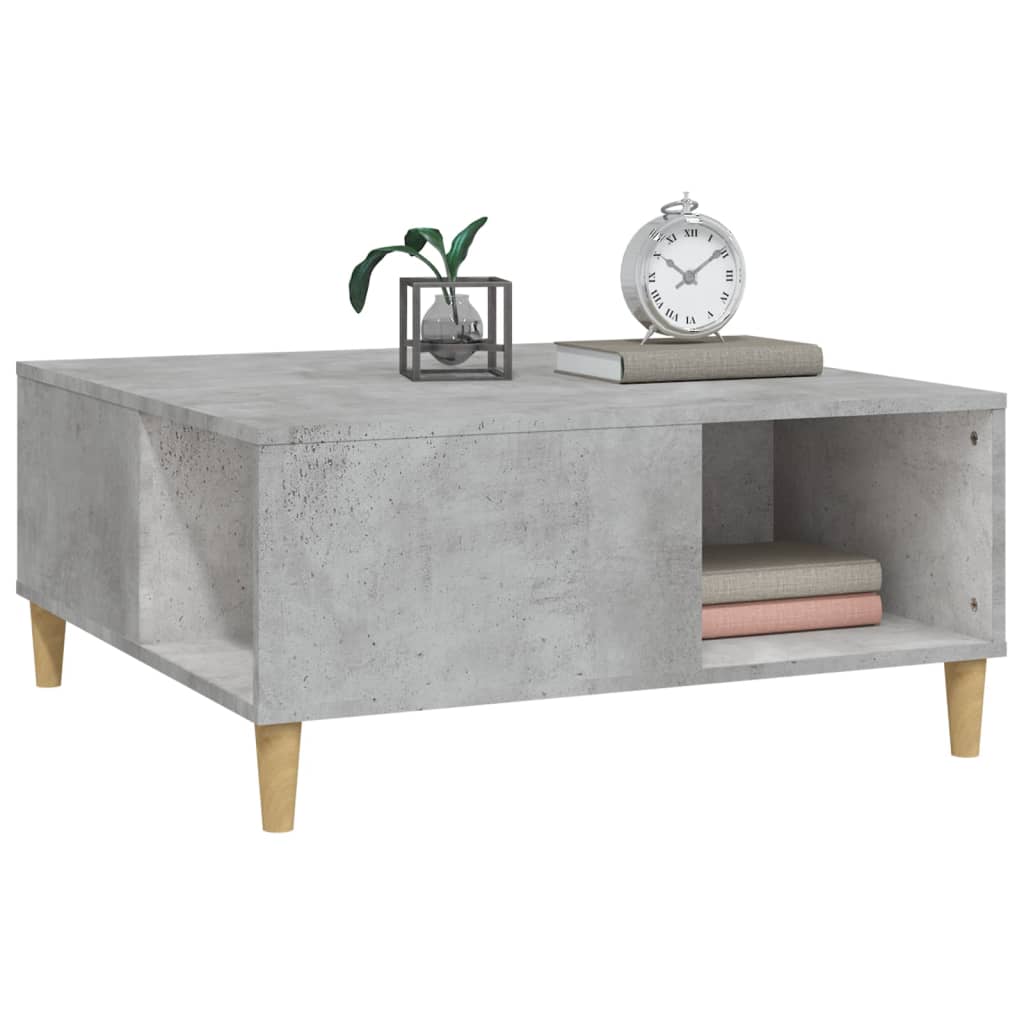 Stolić za kavu boja betona 80 x 80 x 36,5 cm konstruirano drvo