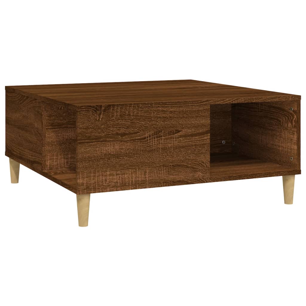 Stolić za kavu smeđi hrast 80x80x36,5 cm konstruirano drvo