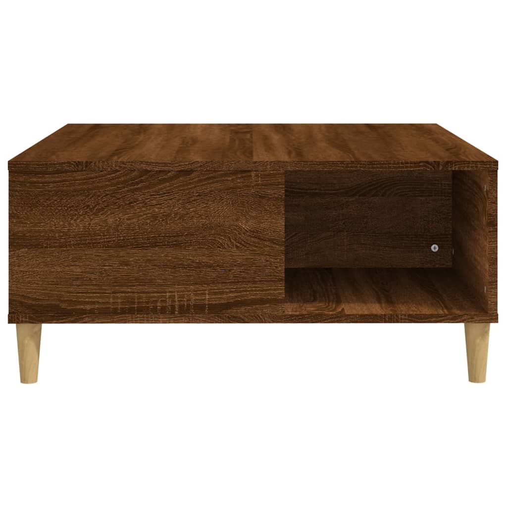 Stolić za kavu smeđi hrast 80x80x36,5 cm konstruirano drvo