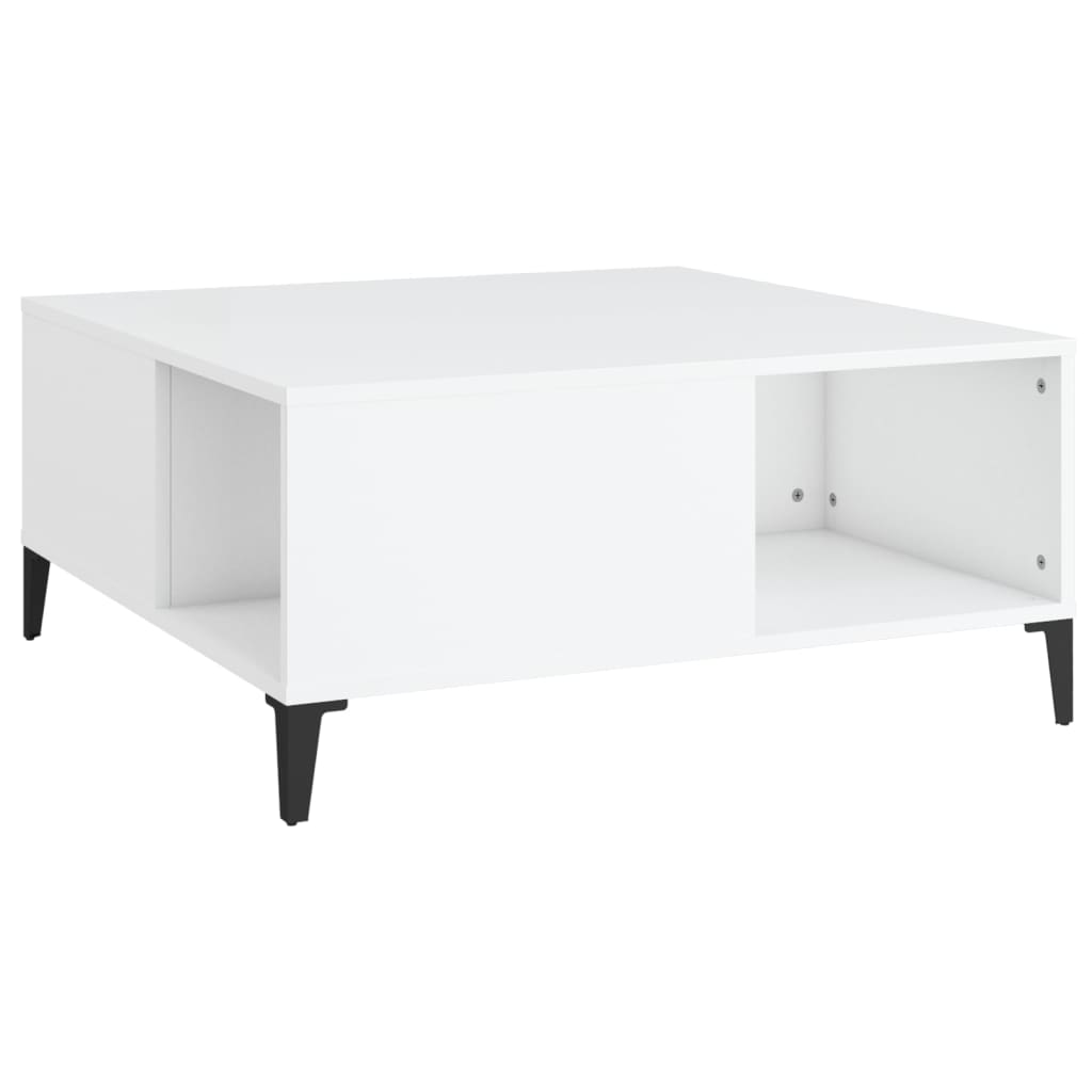 Stolić za kavu bijeli 80 x 80 x 36,5 cm od konstruiranog drva