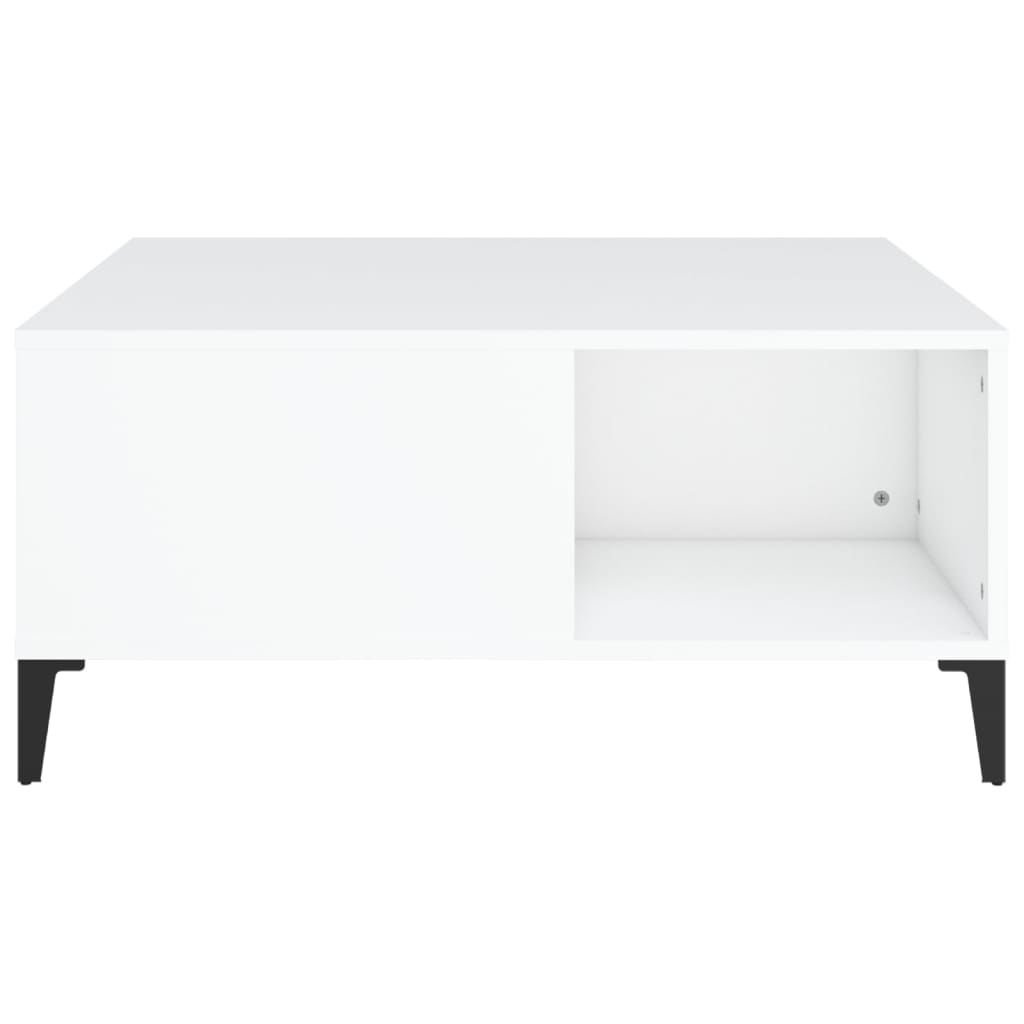 Stolić za kavu bijeli 80 x 80 x 36,5 cm od konstruiranog drva