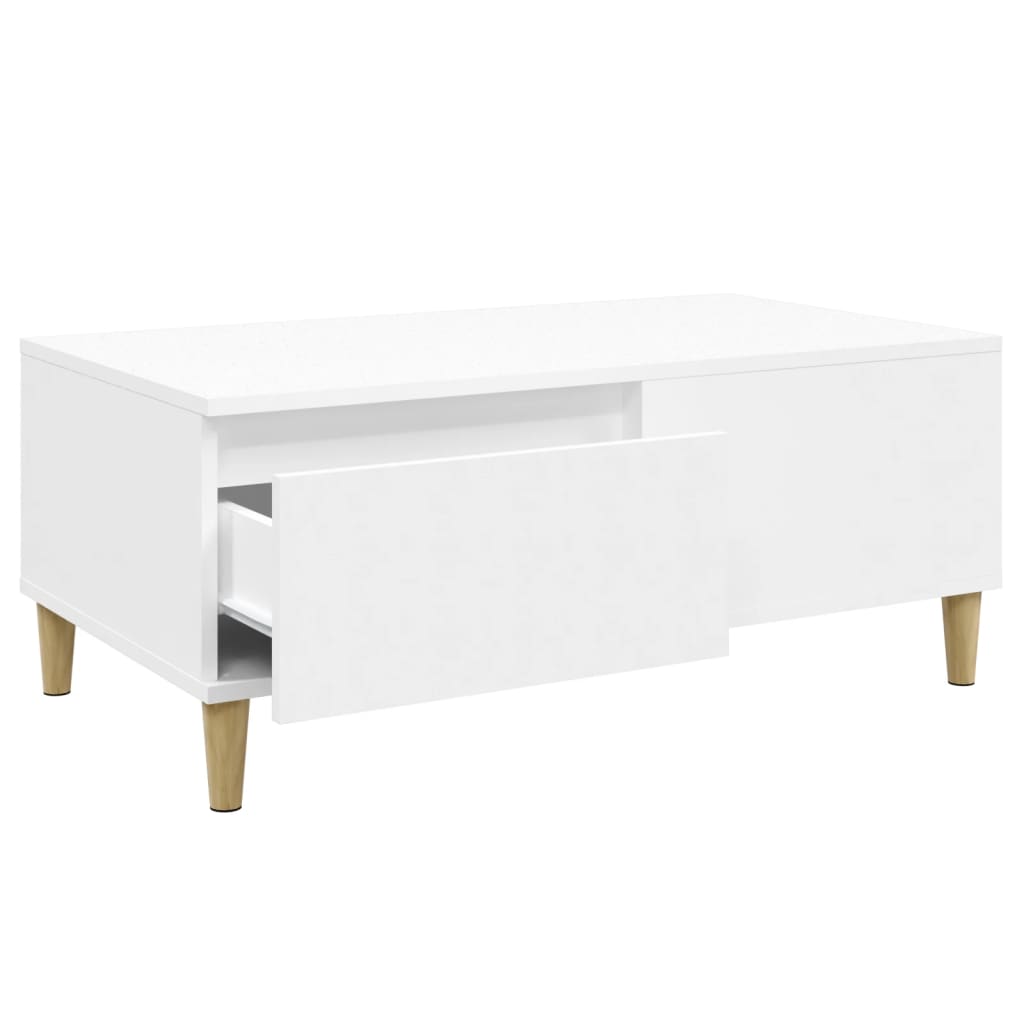 Stolić za kavu bijeli 90 x 50 x 36,5 cm od konstruiranog drva