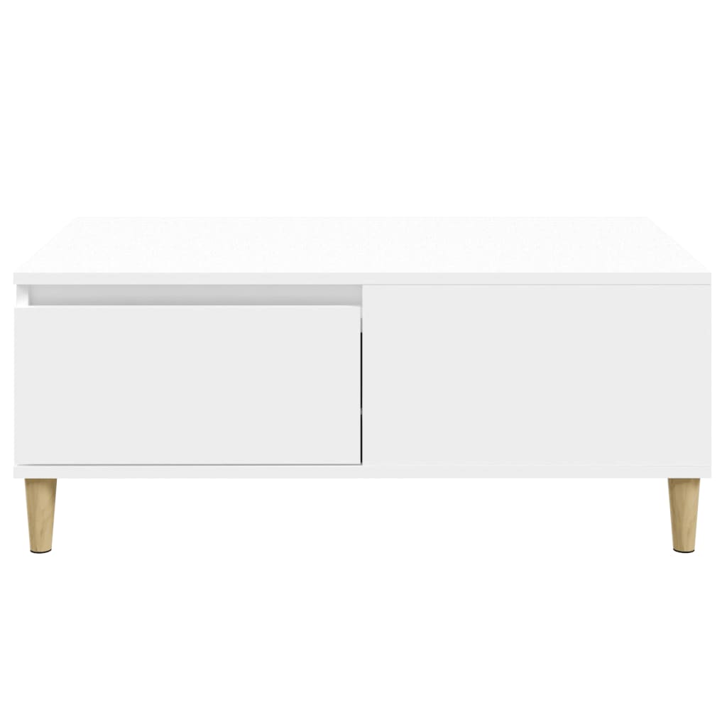 Stolić za kavu bijeli 90 x 50 x 36,5 cm od konstruiranog drva