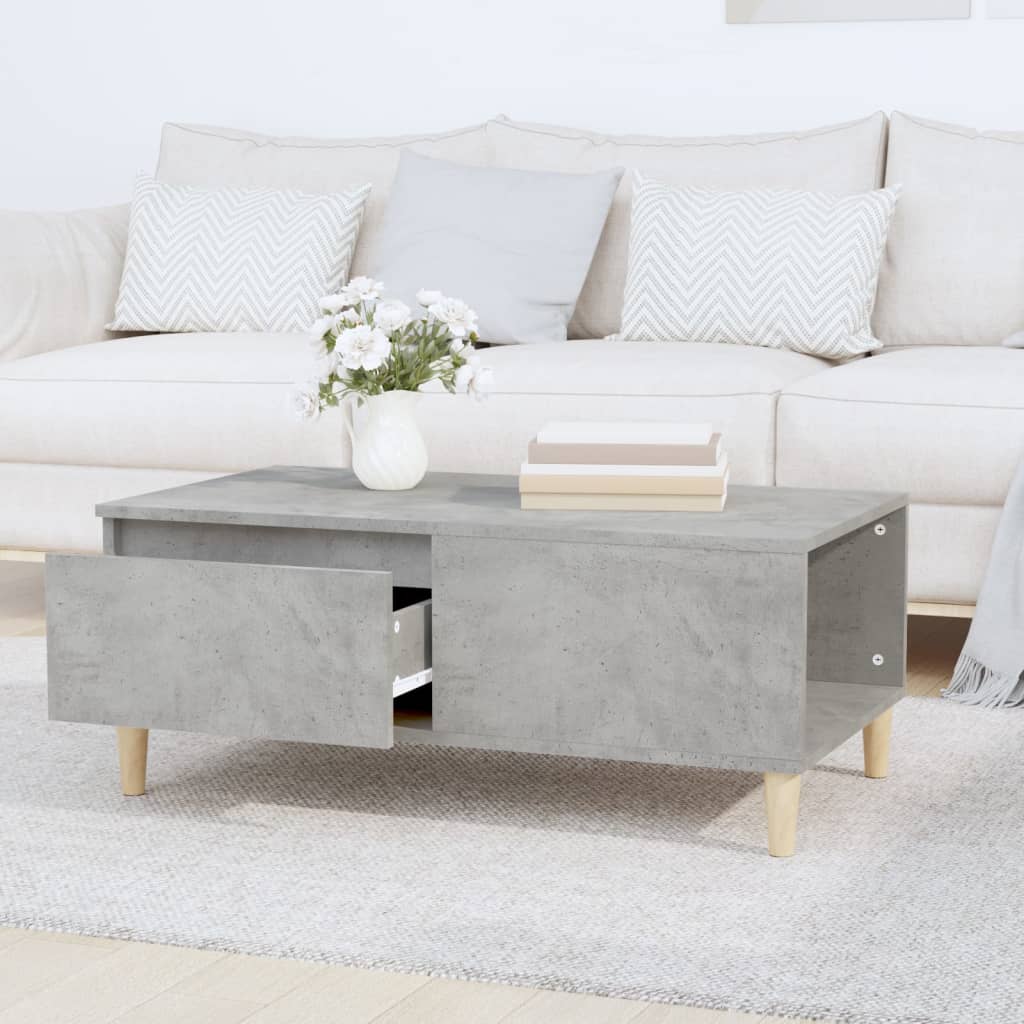 Stolić za kavu boja betona 90x50x36,5 cm konstruirano drvo