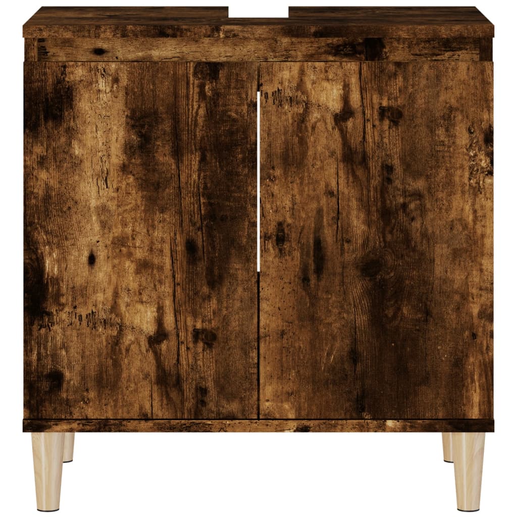 Ormarić za umivaonik boja dimljenog hrasta 58x33x60 cm drveni