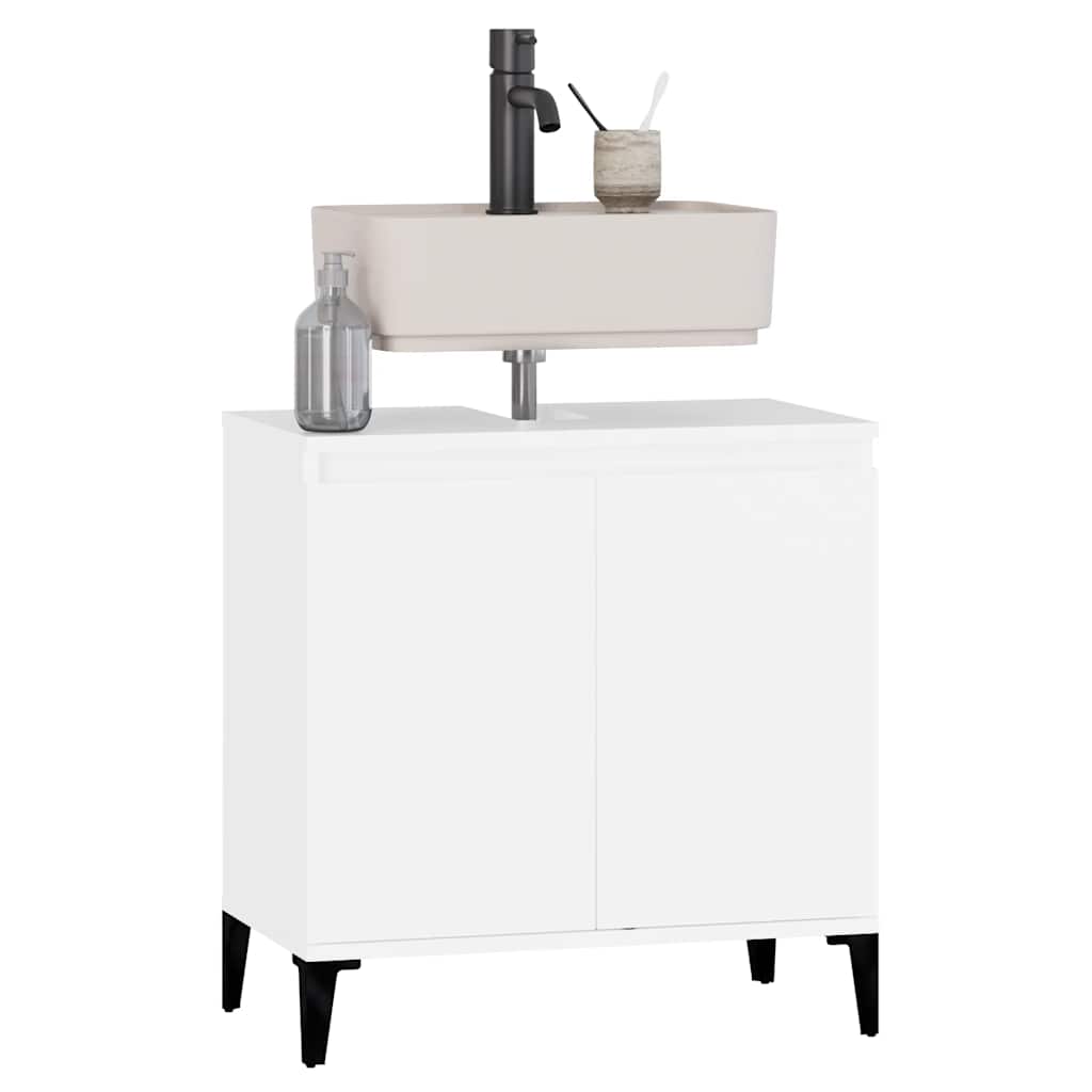 Ormarić za umivaonik bijeli 58 x 33 x 60 cm konstruirano drvo
