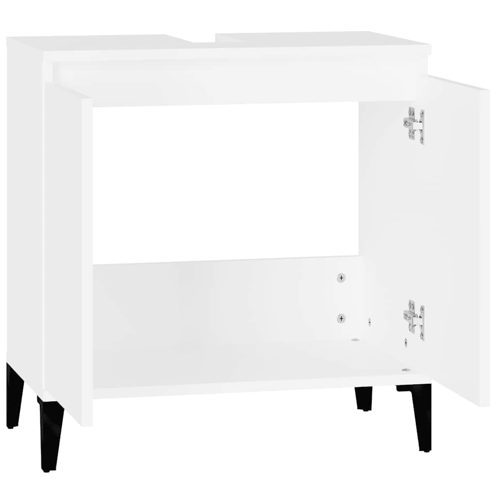 Ormarić za umivaonik bijeli 58 x 33 x 60 cm konstruirano drvo