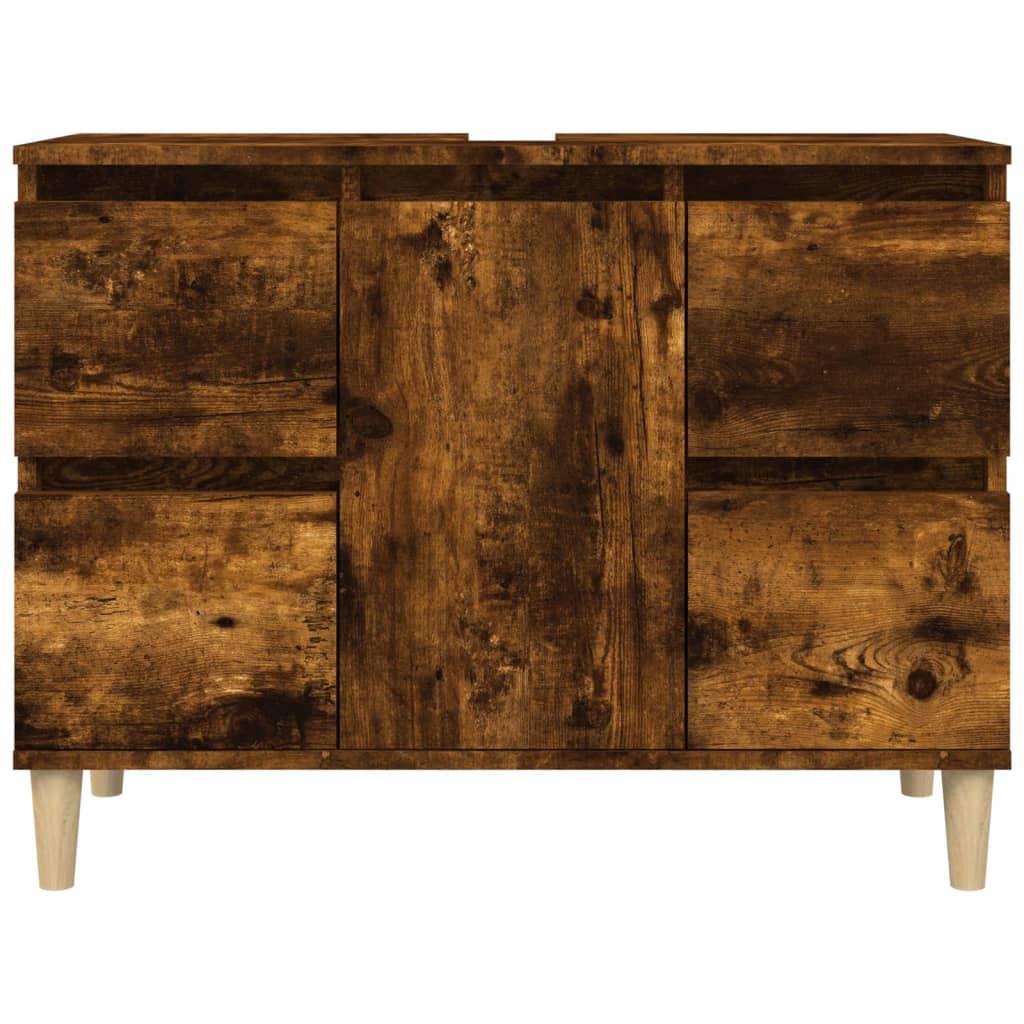 Ormarić za umivaonik boja dimljenog hrasta 80x33x60 cm drveni