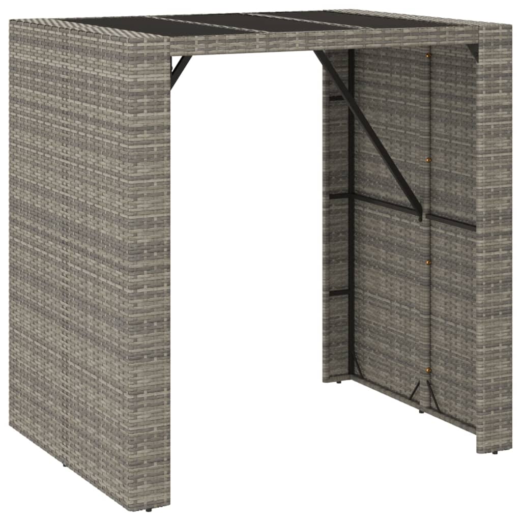 Barski stol sa staklenom pločom sivi 105x80x110 cm poliratan