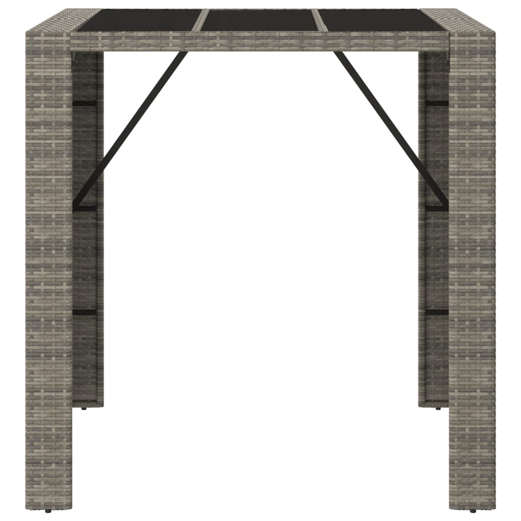 Barski stol sa staklenom pločom sivi 105x80x110 cm poliratan