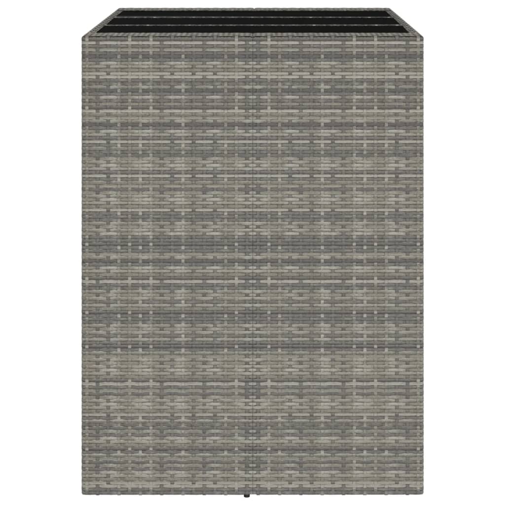 Barski stol sa staklenom pločom sivi 105x80x110 cm poliratan