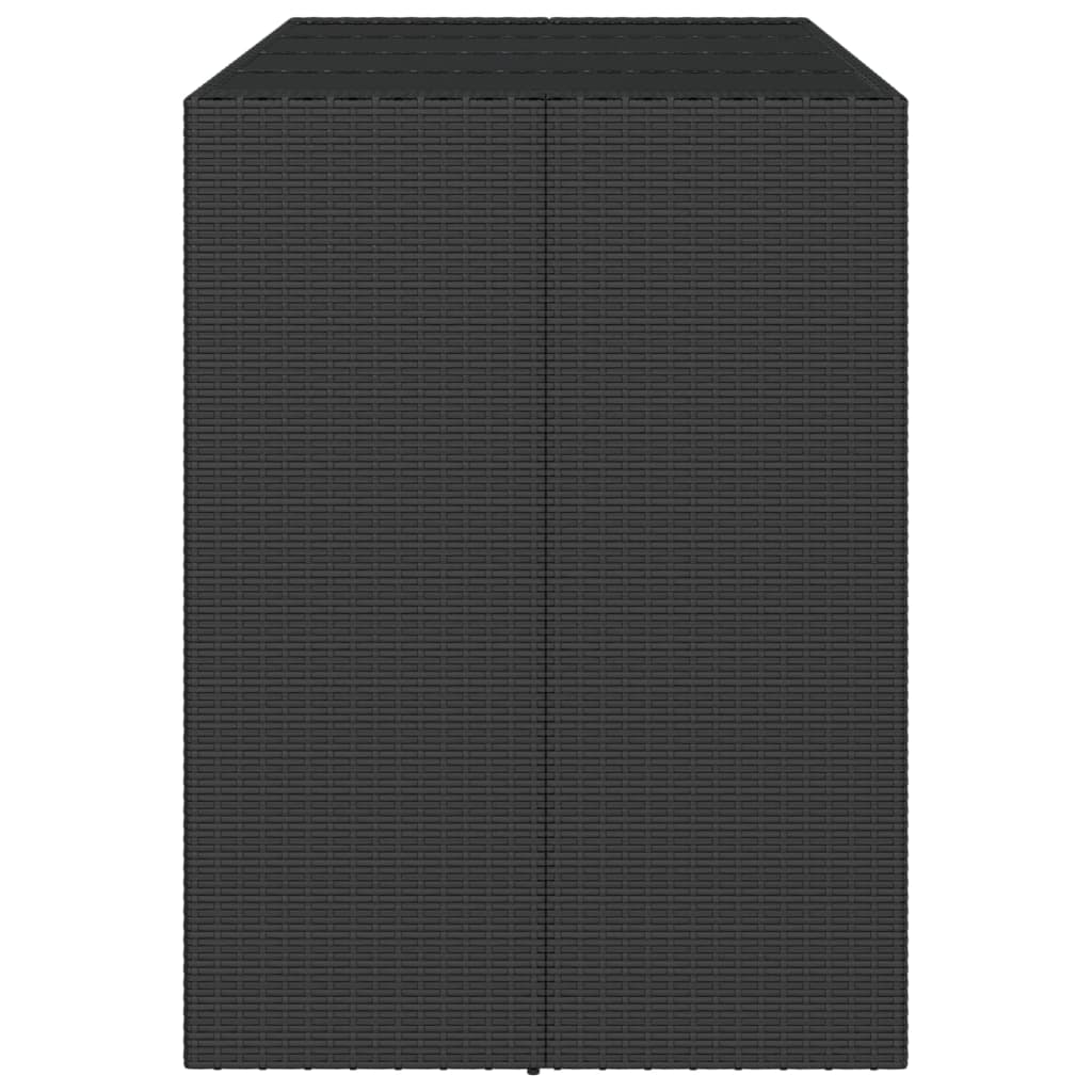 Barski stol sa staklenom pločom crni 145x80x110 cm poliratan