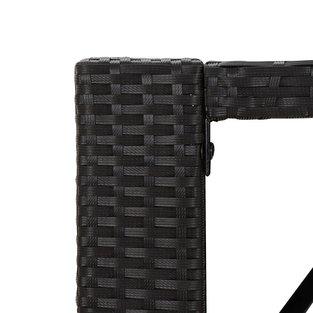 Barski stol sa staklenom pločom crni 145x80x110 cm poliratan