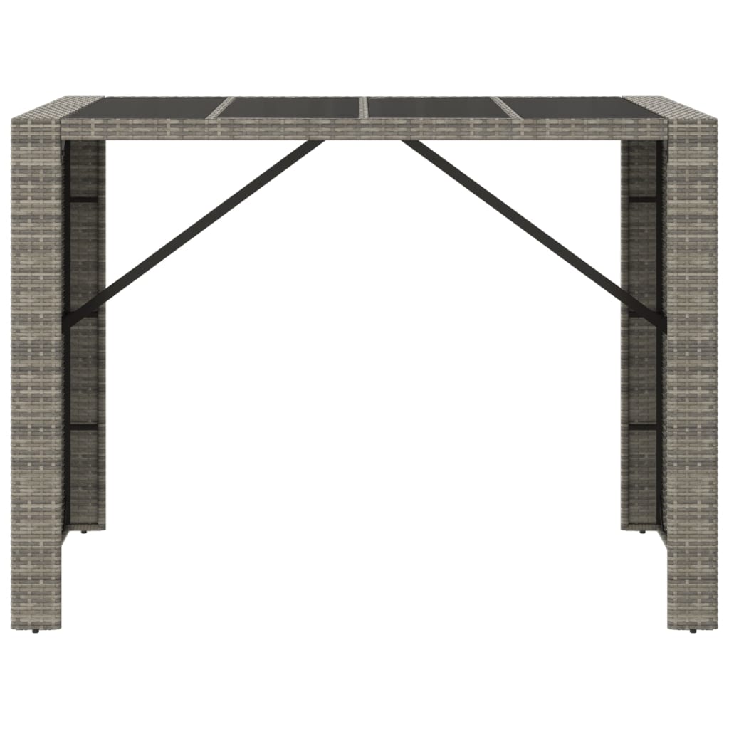 Barski stol sa staklenom pločom sivi 145x80x110 cm poliratan