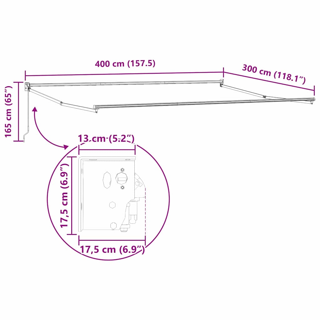 Sklopiva konstrukcija tende Bijeli 400 × 300 cm Aluminij