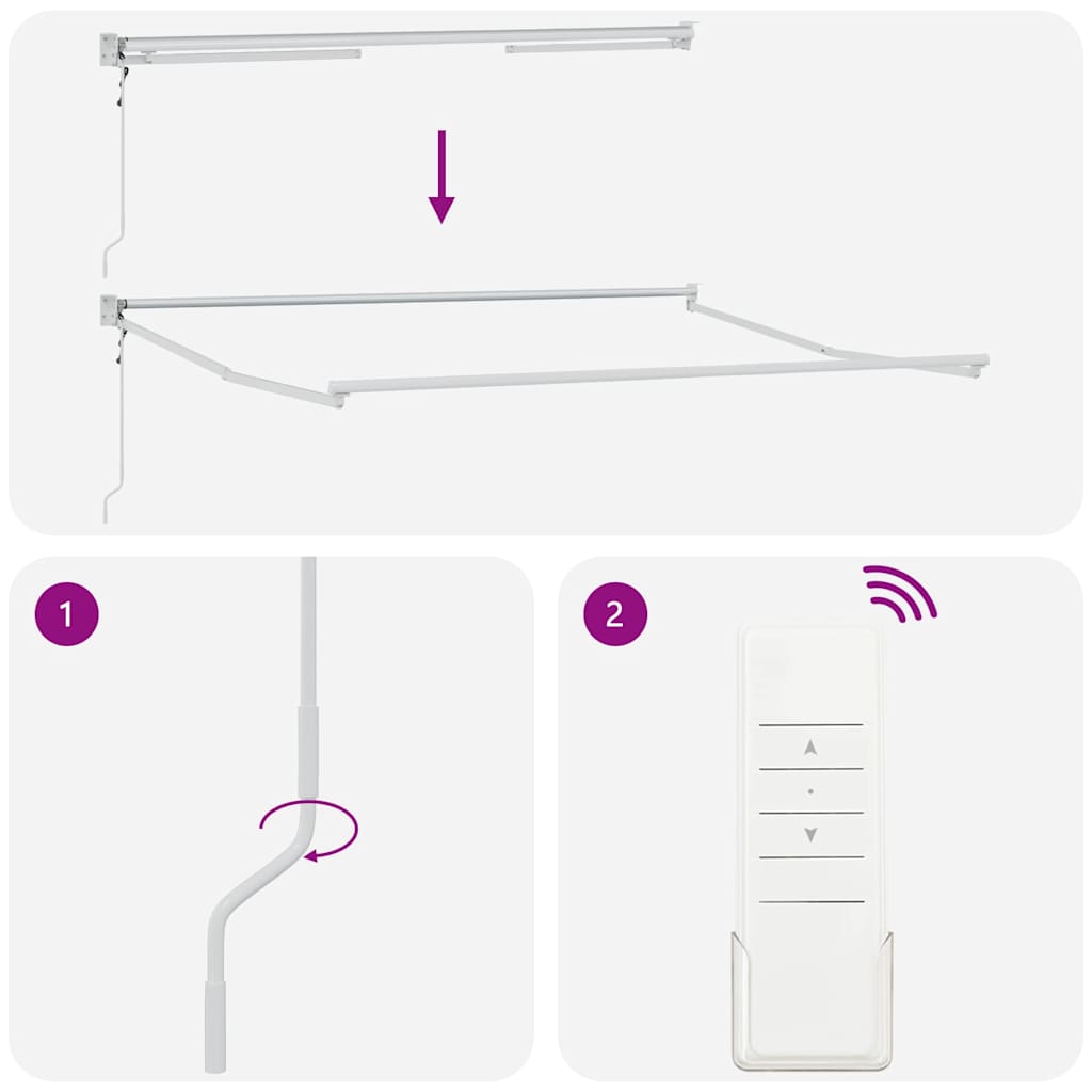 Sklopiva konstrukcija tende Bijeli 300 x 250 cm Aluminij