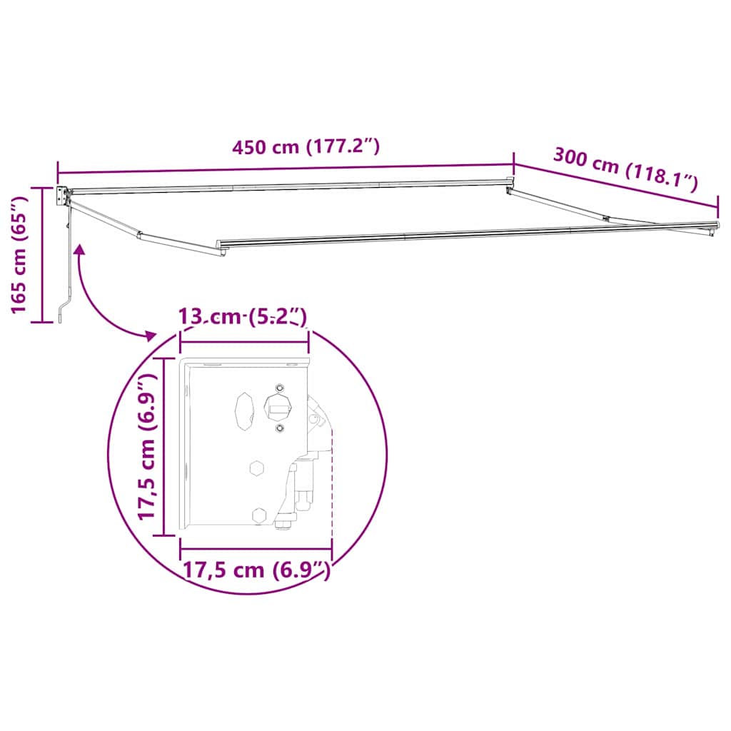 Sklopiva konstrukcija tende Bijeli 450 × 300 cm Aluminij
