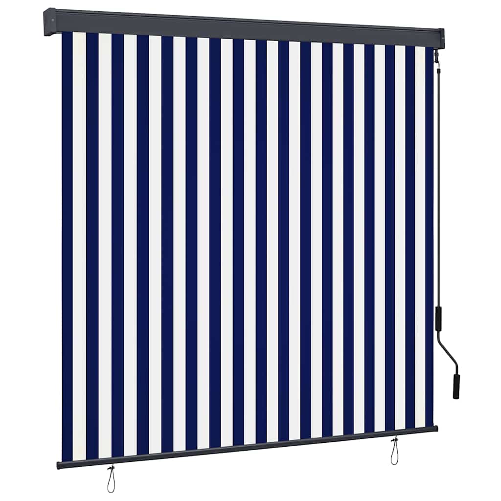 Rolo zavjesa Plava i bijela 180 x 250 cm Tkanina i aluminij