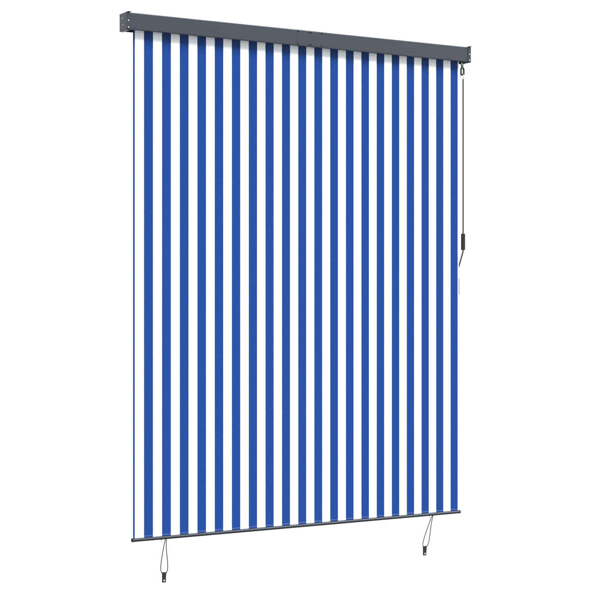 Rolo zavjesa Plava i bijela 200 x 250 cm Tkanina i aluminij