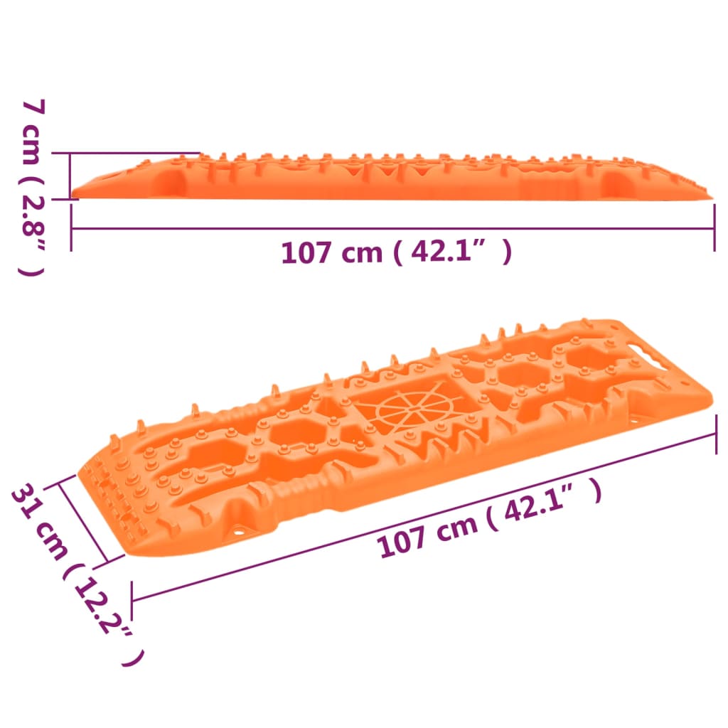 Daske za vuču 2 kom narančaste 107 x 31 x 7 cm najlonske