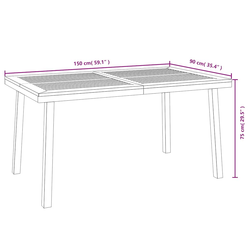 Vrtni stol 150x90x75 cm od masivnog bagremovog drva