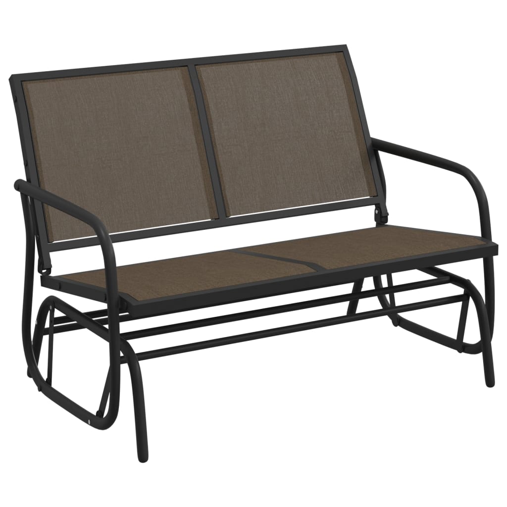 Vrtna klupa za ljuljanje smeđa 120,5x76x86,5 cm tekstil i čelik