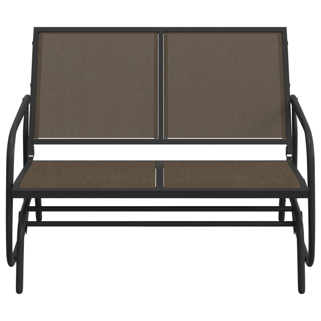 Vrtna klupa za ljuljanje smeđa 120,5x76x86,5 cm tekstil i čelik