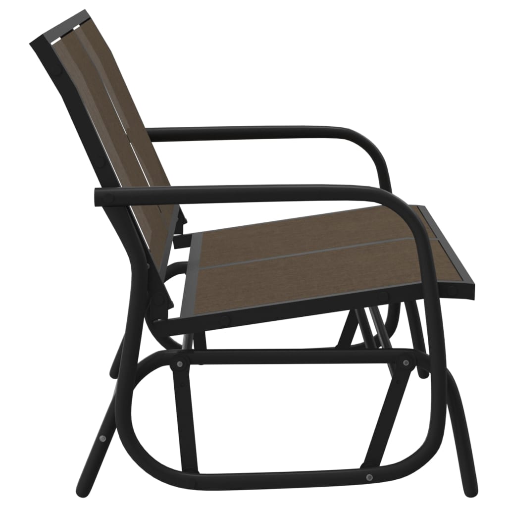 Vrtna klupa za ljuljanje smeđa 120,5x76x86,5 cm tekstil i čelik