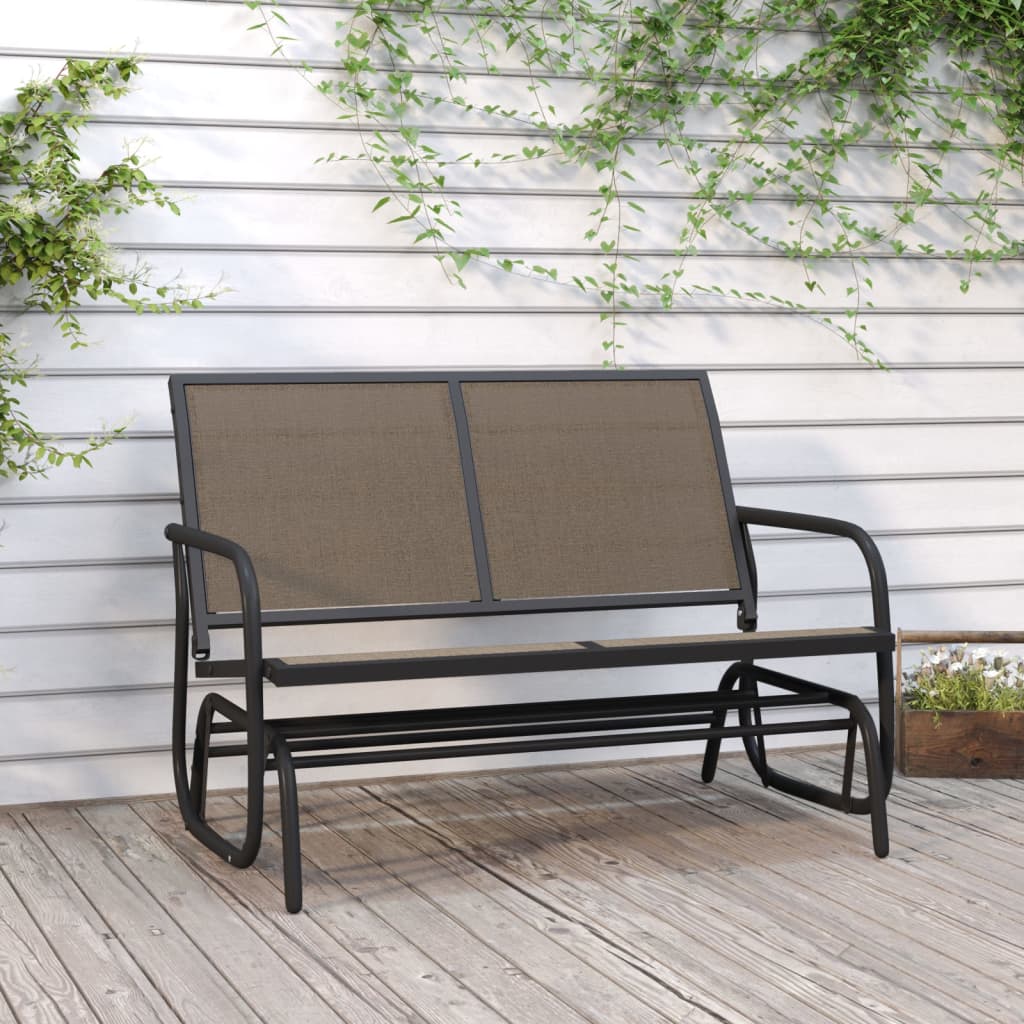 Vrtna klupa za ljuljanje smeđa 120,5x76x86,5 cm tekstil i čelik