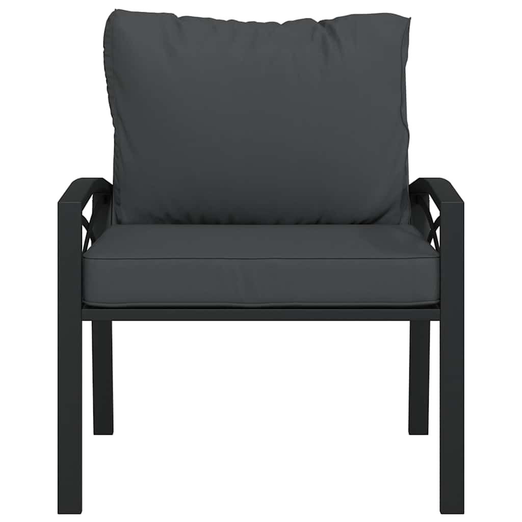 Vrtna stolica sa sivim jastucima 68 x 76 x 79 cm čelična