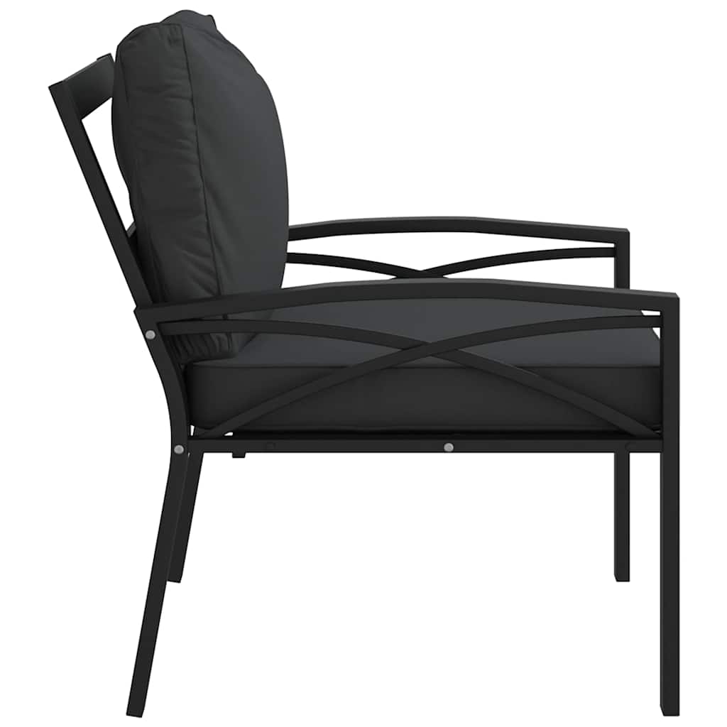 Vrtna stolica sa sivim jastucima 68 x 76 x 79 cm čelična