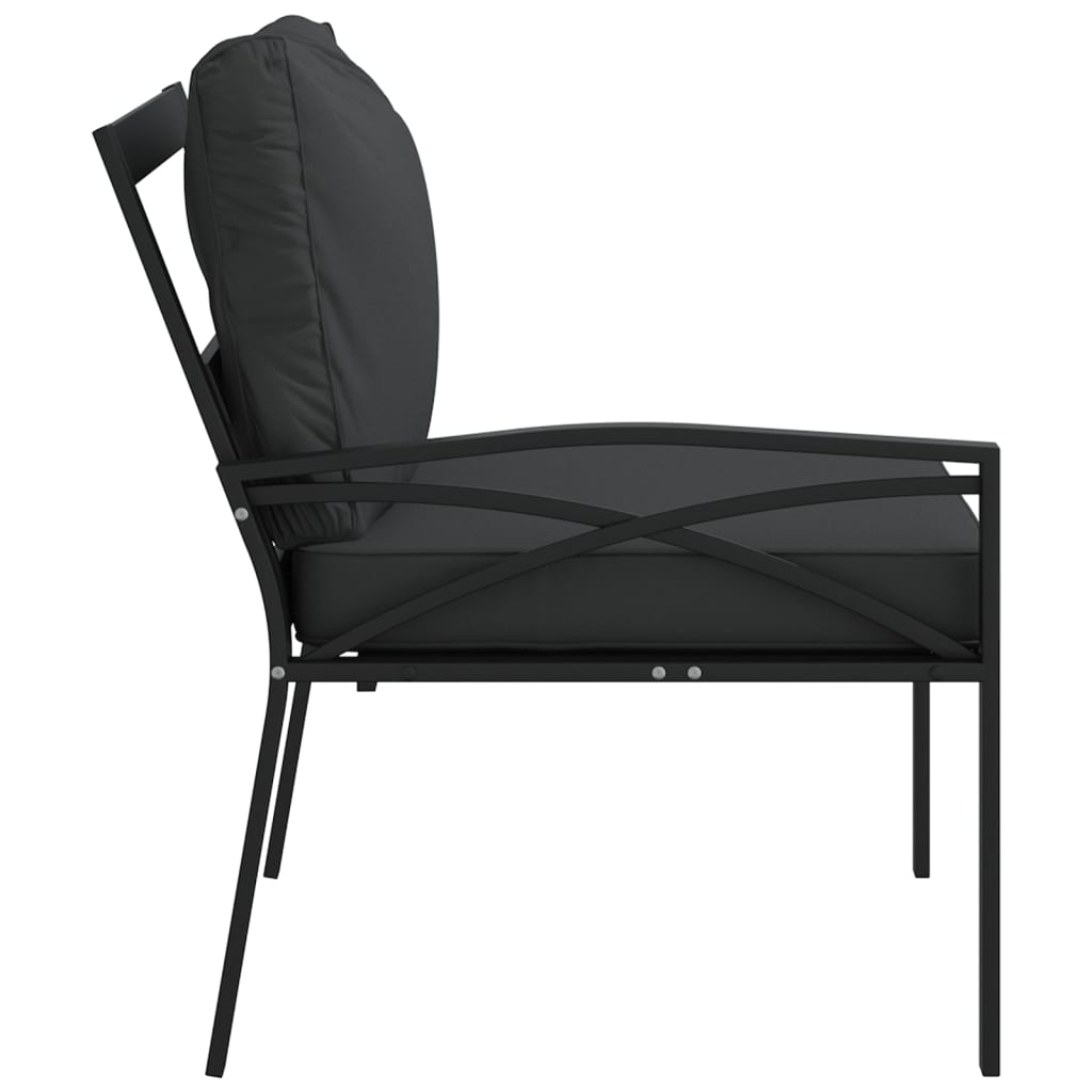 Vrtne stolice sa sivim jastucima 2 kom 62 x 75 x 79 cm čelične