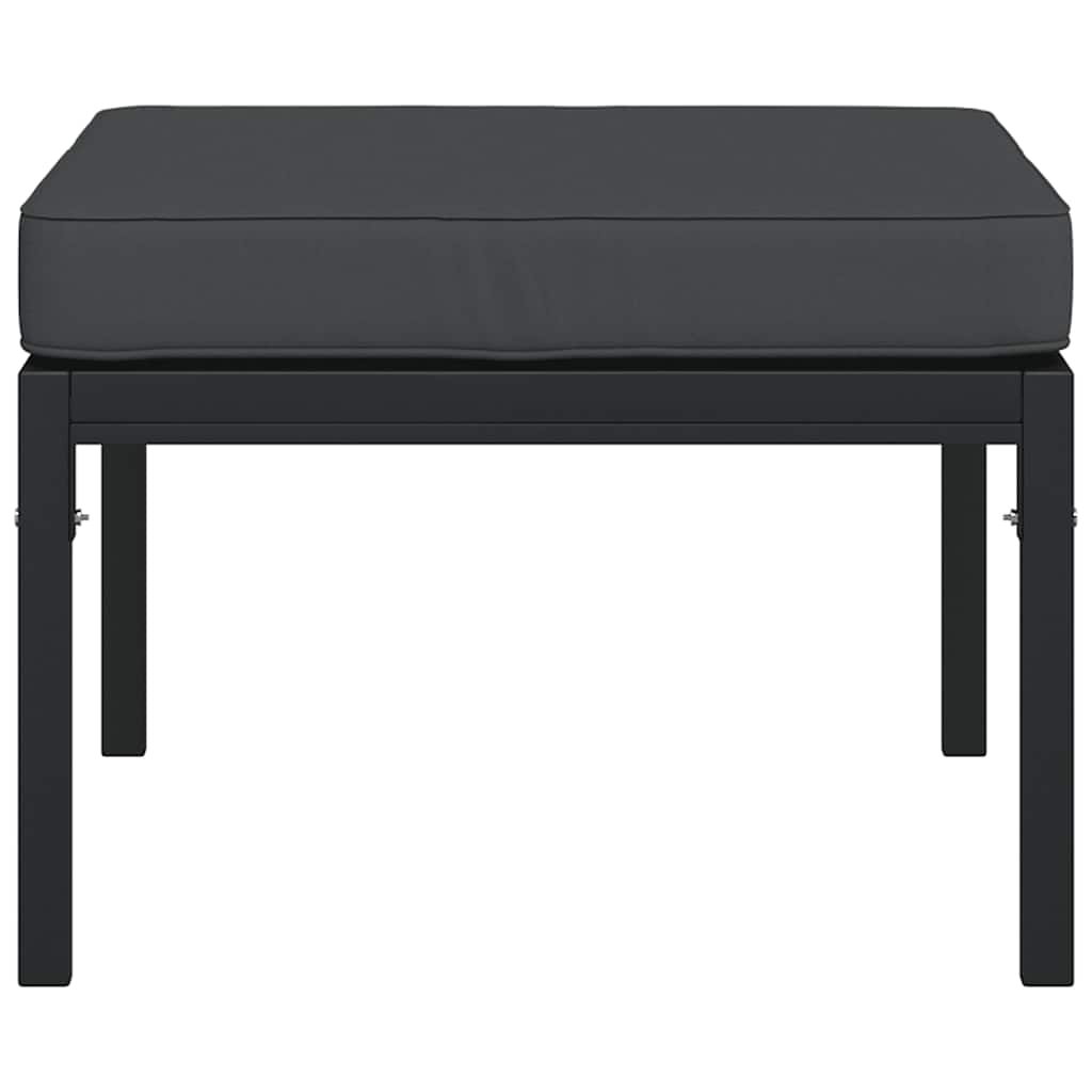 Vrtni taburei sa sivim jastucima 2 kom 60 x 60 x 35 cm čelični