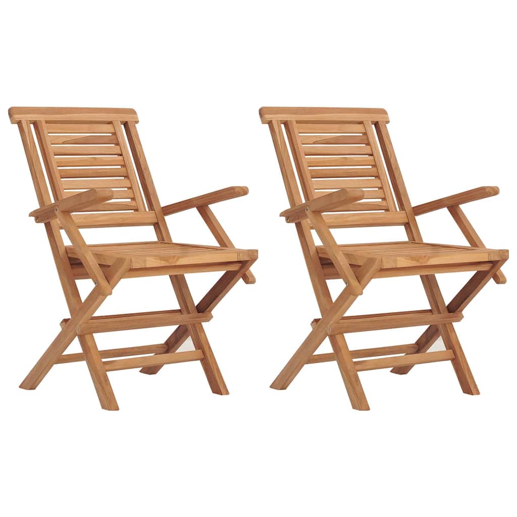 Sklopive vrtne stolice 2 kom 56x63x90 cm od masivne tikovine