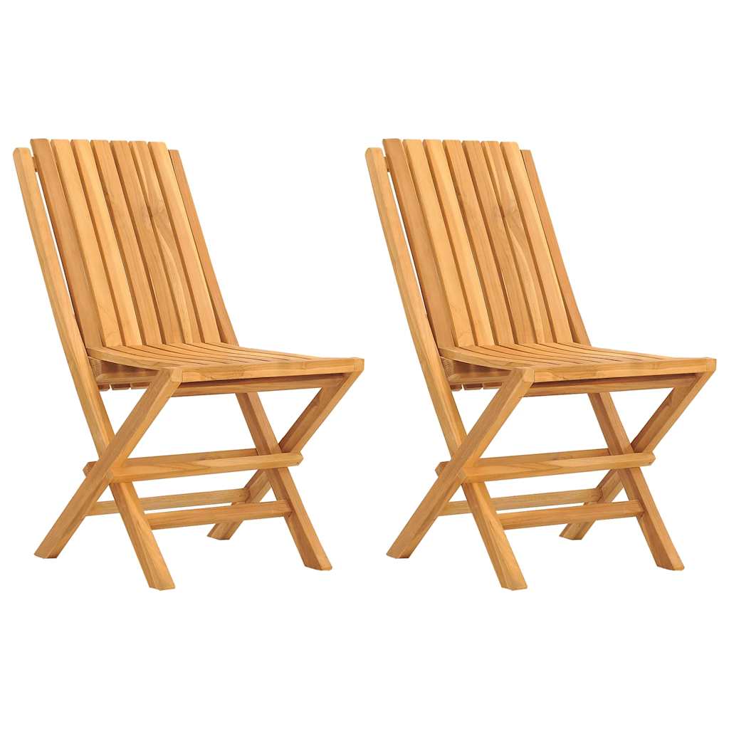 Sklopive vrtne stolice 2 kom 47x47x89 cm od masivne tikovine