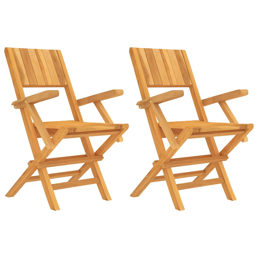 Sklopive vrtne stolice 2 kom 55x61x90 cm od masivne tikovine