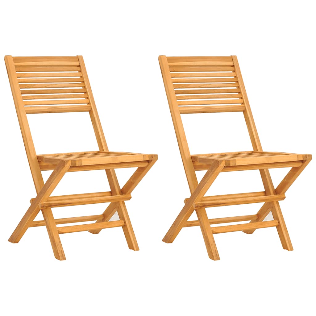 Sklopive vrtne stolice 2 kom 47x62x90 cm od masivne tikovine