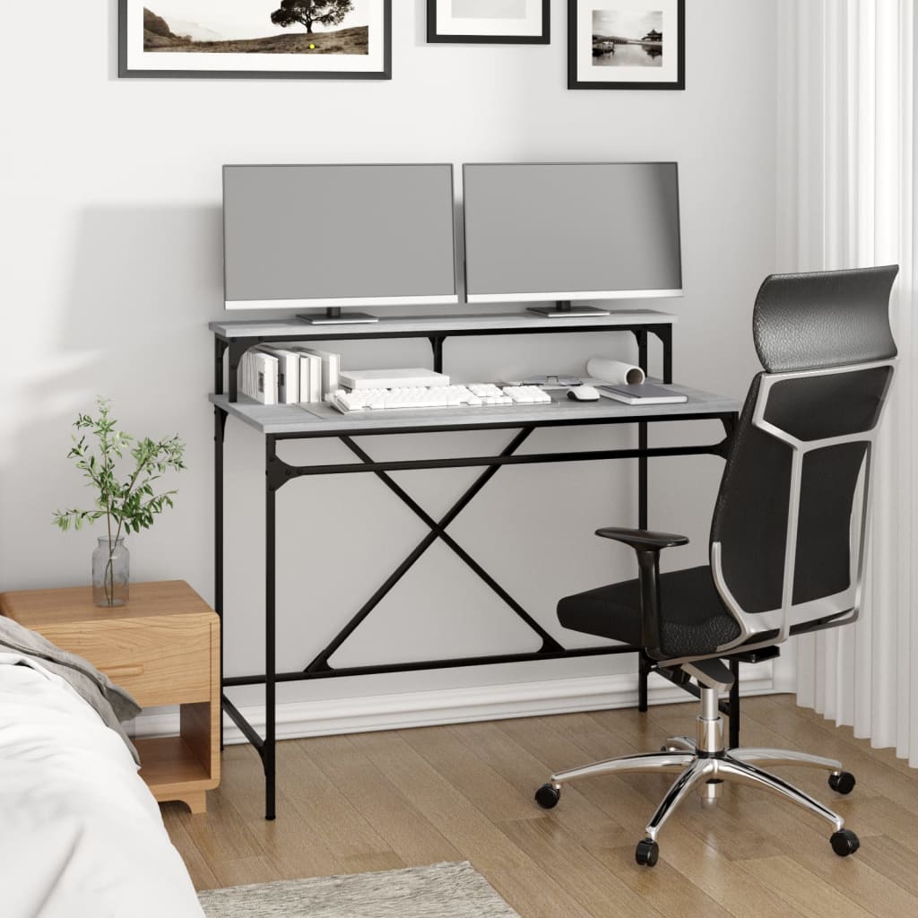 Radni stol boja hrasta 100x50x90 cm konstruirano drvo i željezo