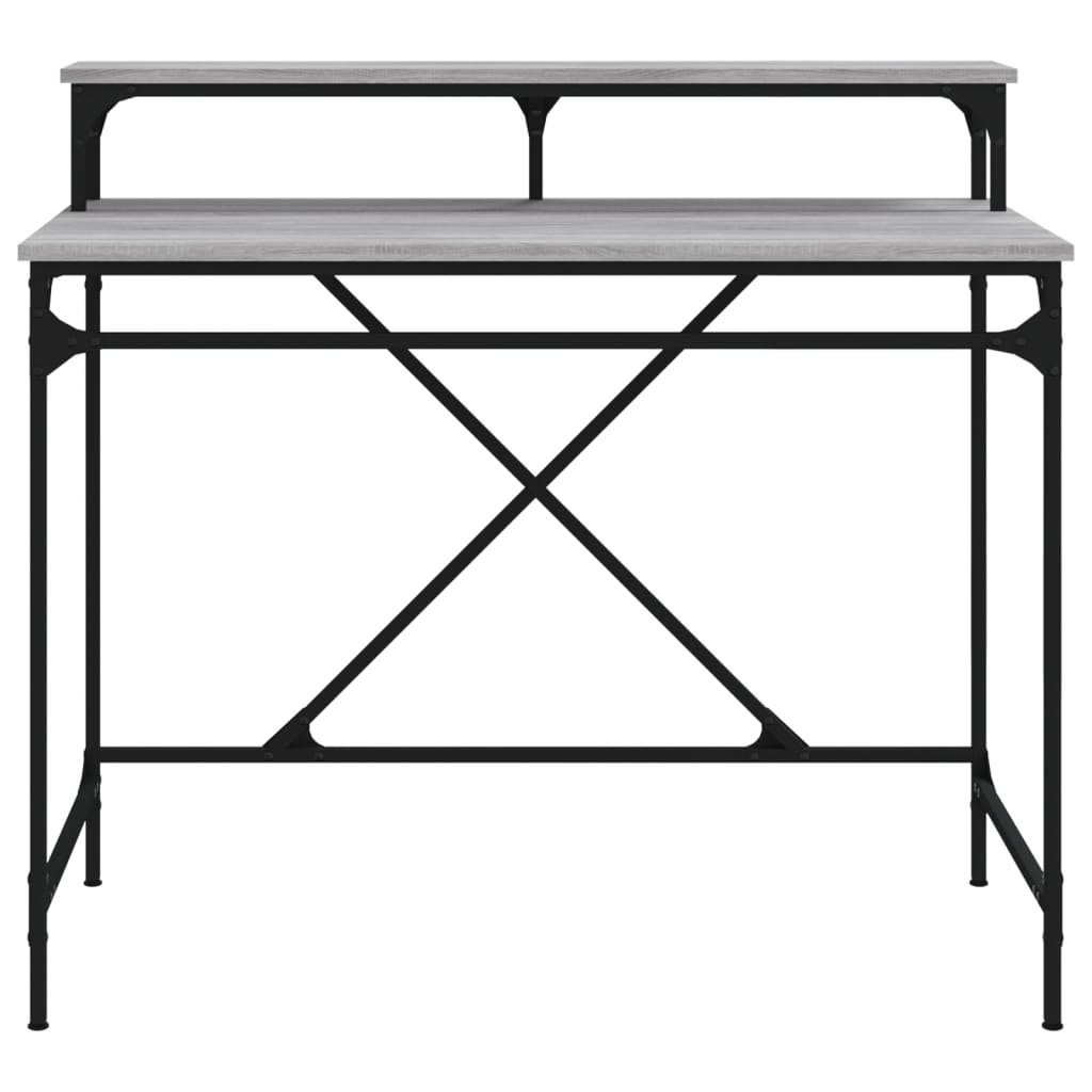 Radni stol boja hrasta 100x50x90 cm konstruirano drvo i željezo