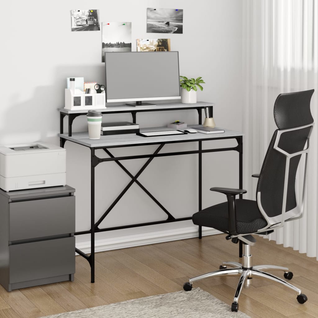 Radni stol boja hrasta 100x50x90 cm konstruirano drvo i željezo