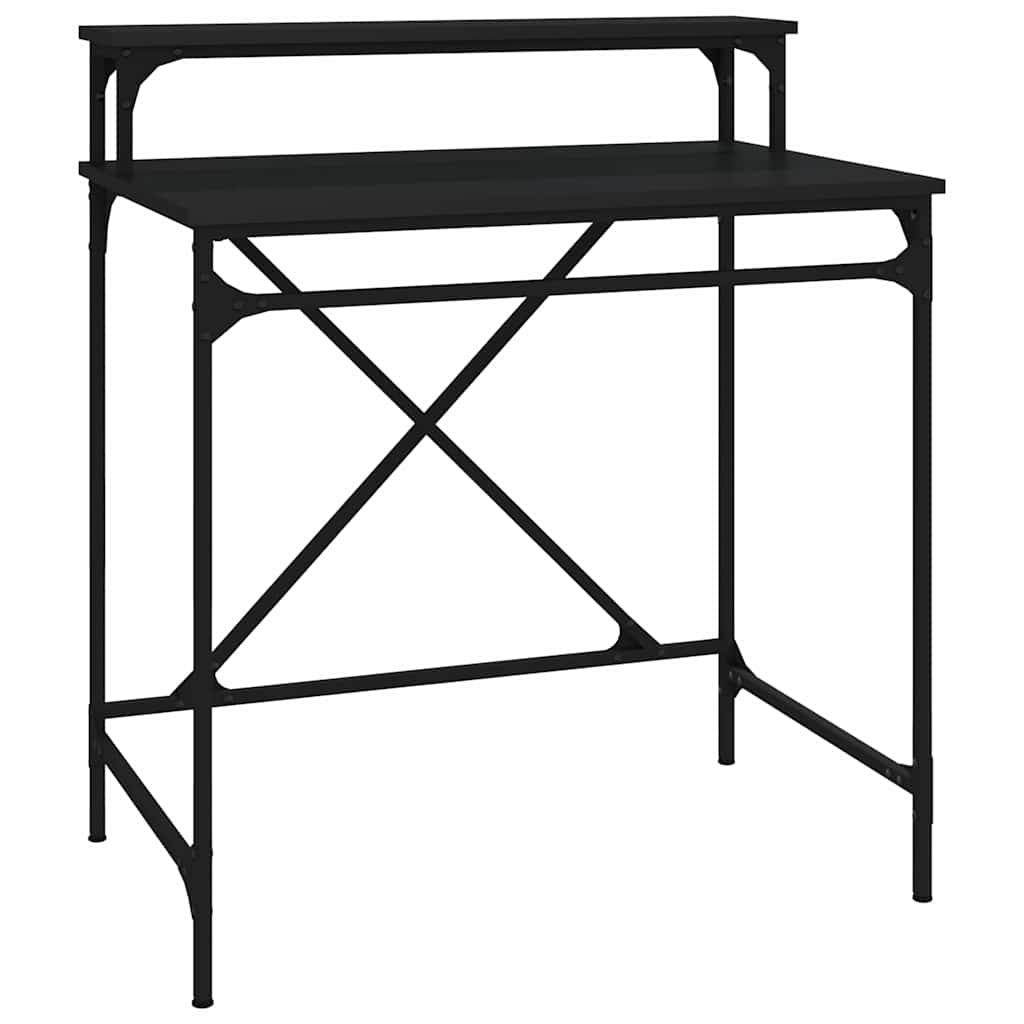 Radni stol crni 80 x 50 x 90 cm konstruirano drvo i željezo