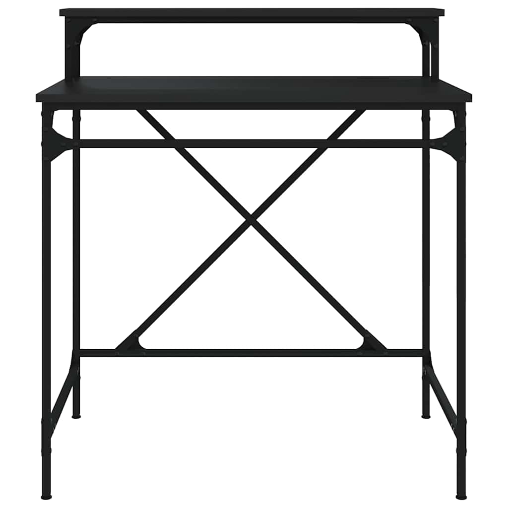 Radni stol crni 80 x 50 x 90 cm konstruirano drvo i željezo